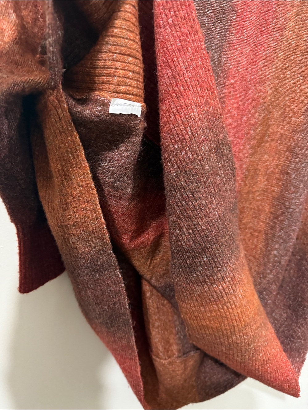 M Made in Italy Poncho Rust Combo Terracotta Orange Size S – Oversized Fall - Picture 9 of 10